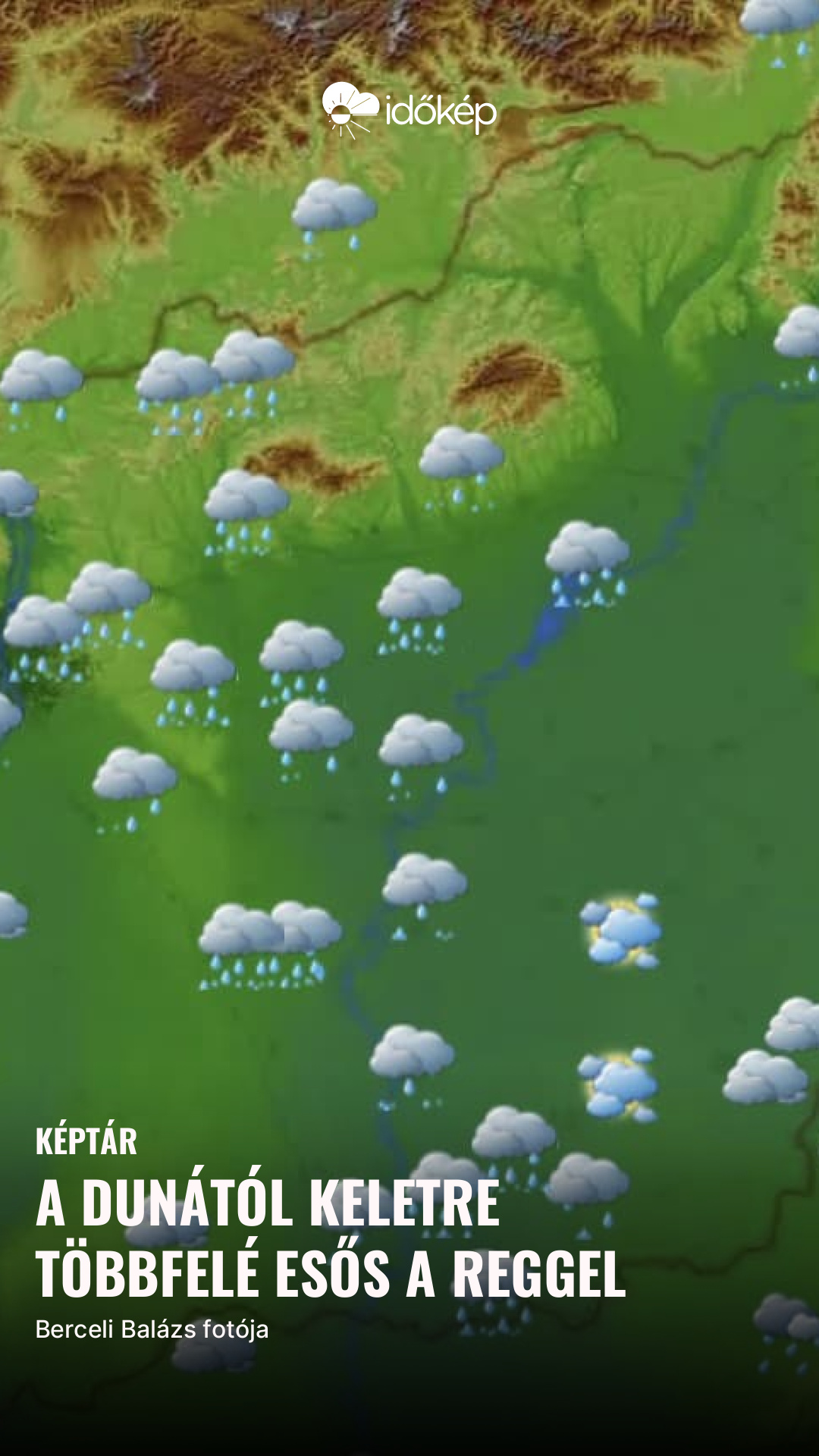 A Dunától keletre többfelé esős a reggel