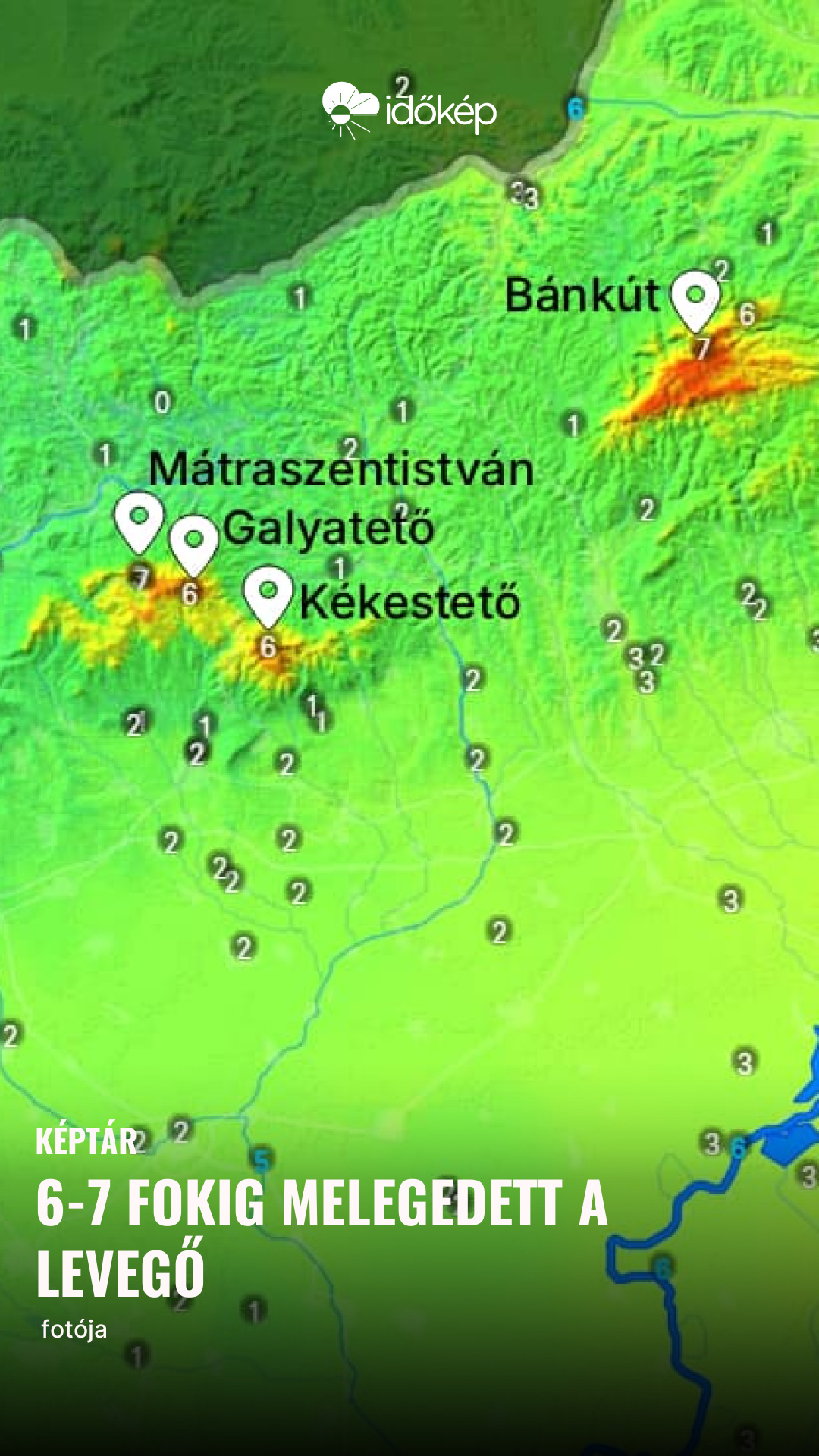 6-7 fokig melegedett a levegő