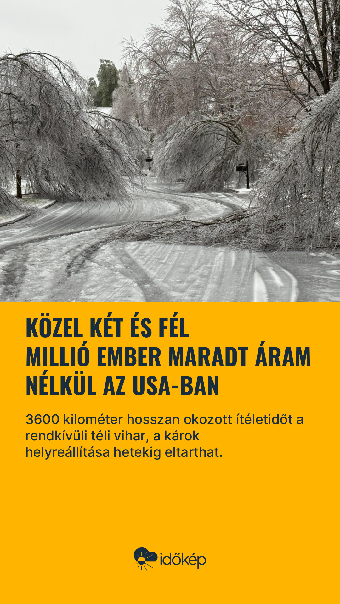 Közel két és fél millió ember maradt áram nélkül az USA-ban