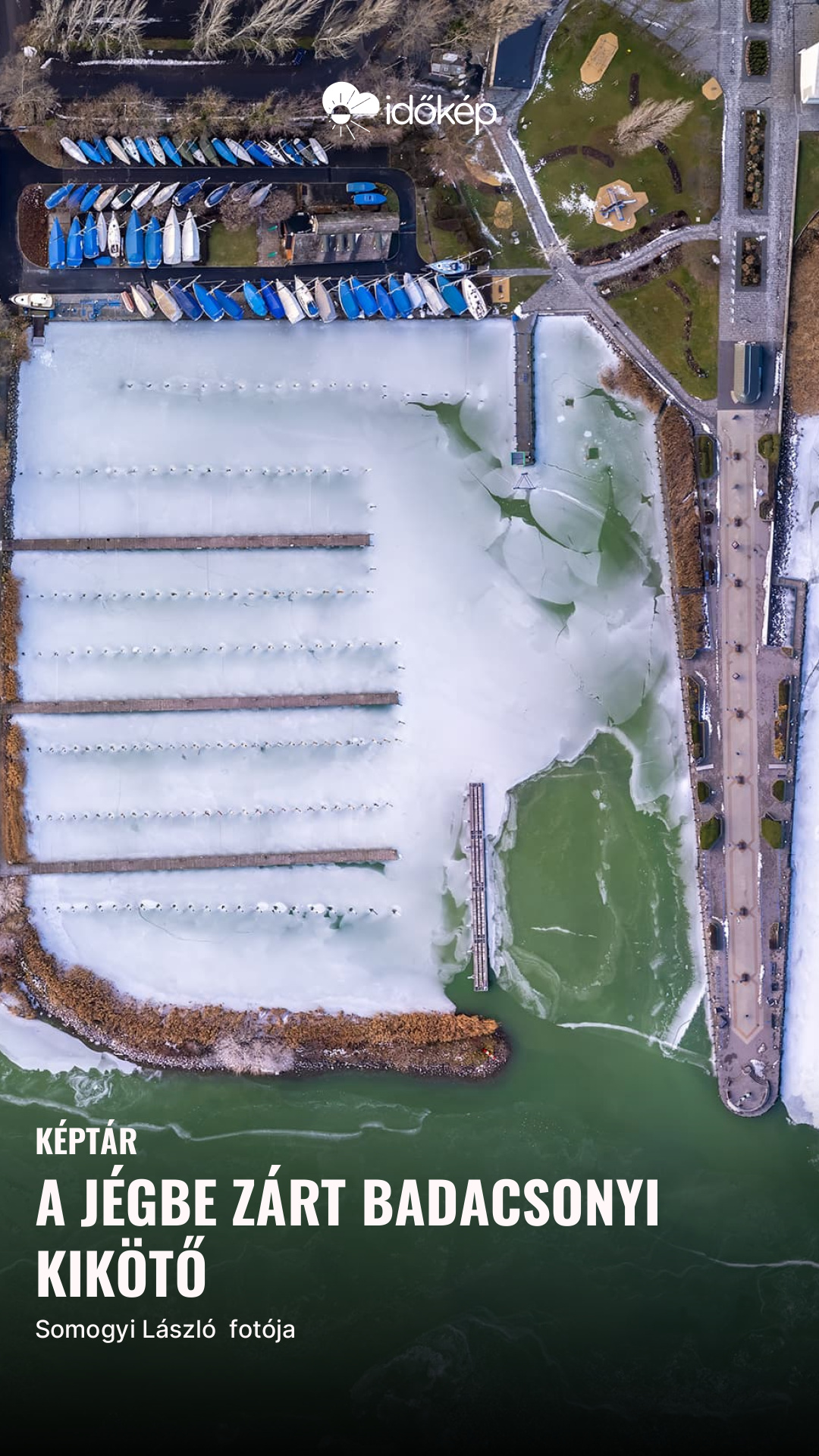 a jégbe zárt badacsonyi Kikötő