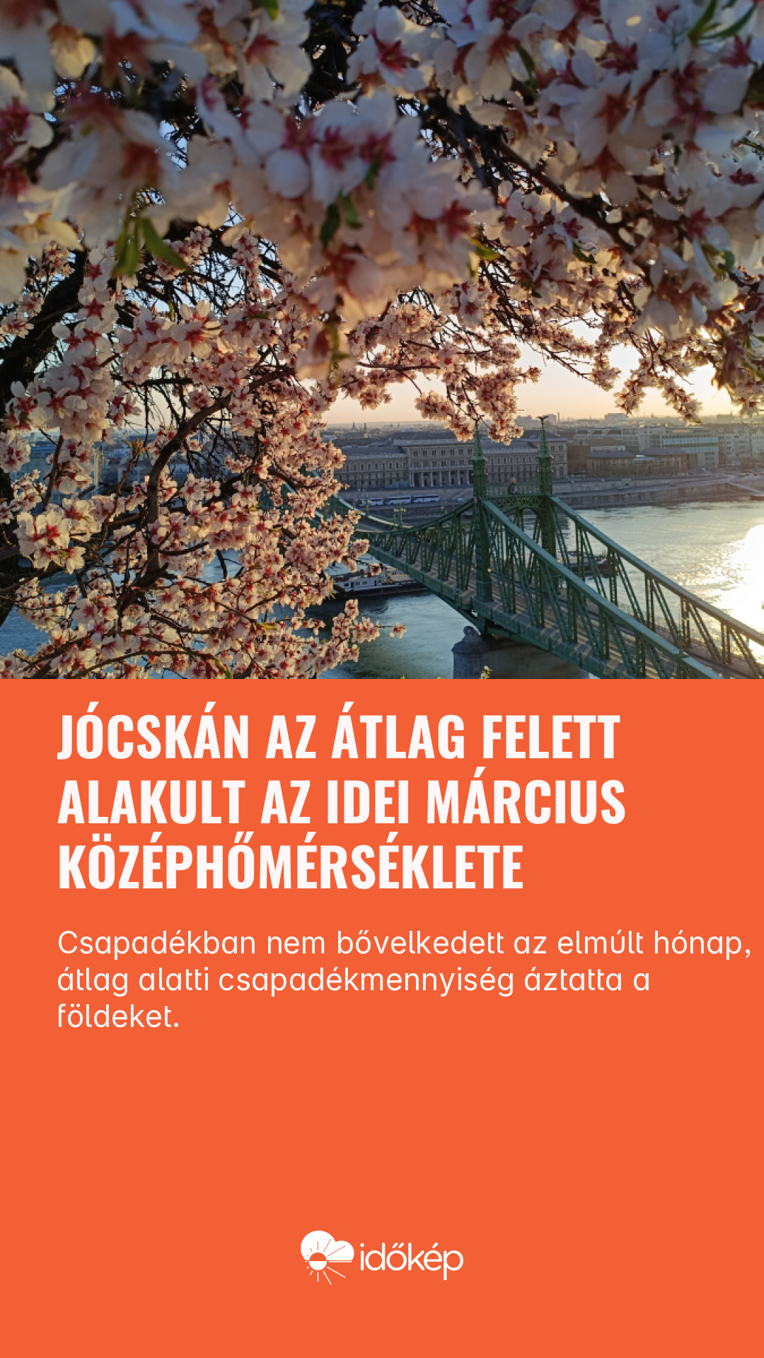 Jócskán az átlag felett alakult az idei március középhőmérséklete