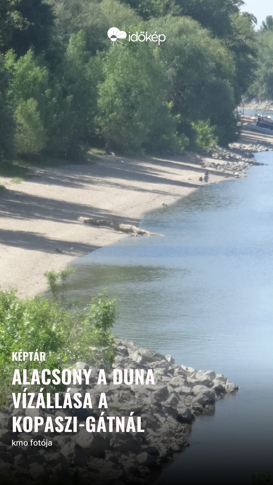Alacsony a Duna vízállása a Kopaszi-gátnál