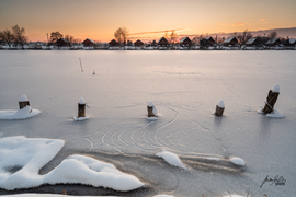 Havas naplemente a Sárberki-tavon