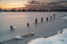 Havas naplemente a Sárberki-tavon