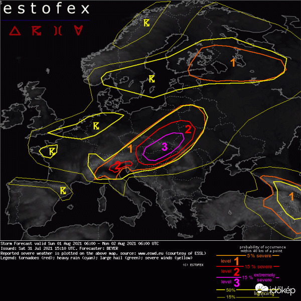 3-as fokozat az Estofex-en 08. 01-re