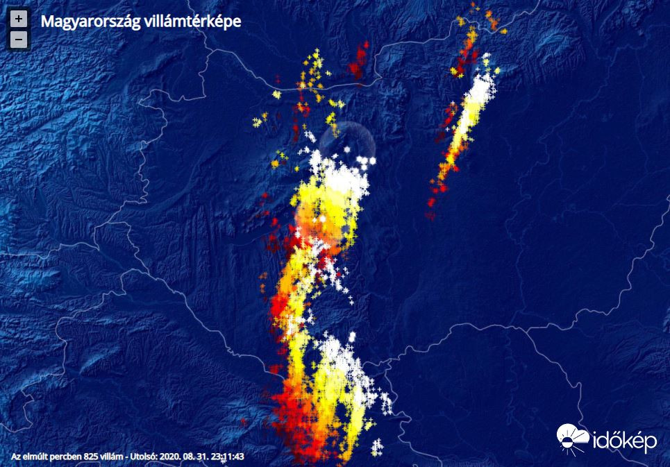 Villámtérkép 20200831
