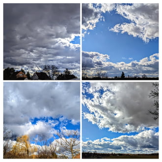 Polgárdi, mai felhők a viharos szélben