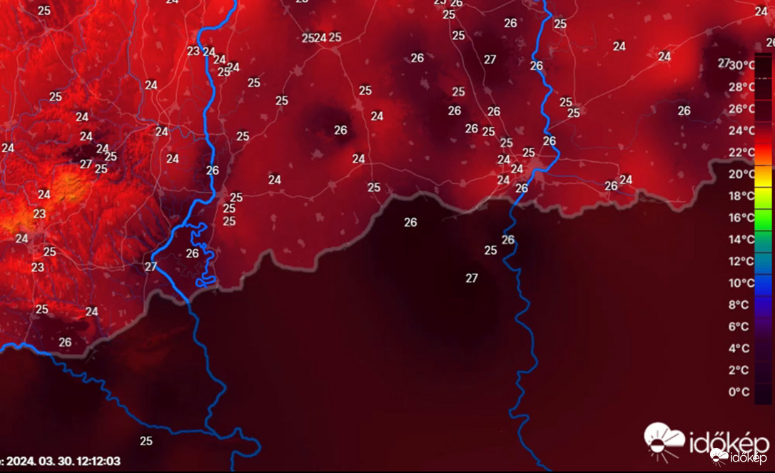 Délen közel a 30 fok!
