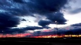 Flaming red sunset