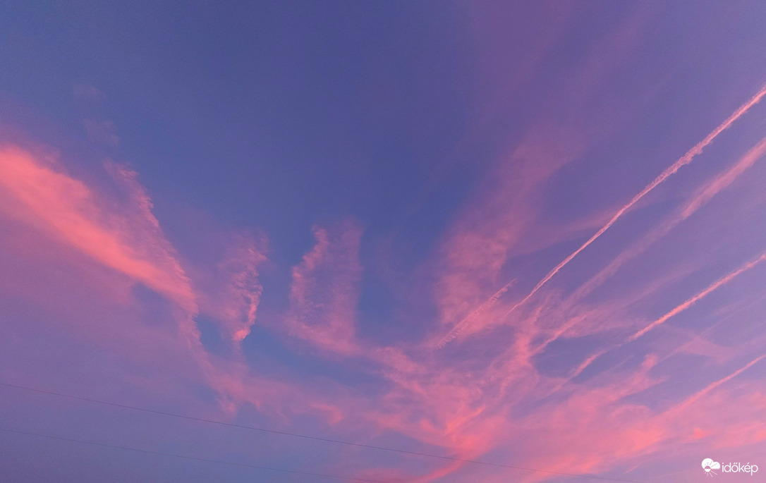 Pink in the blue sky