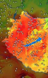 Időjárási grafikonok, térképek