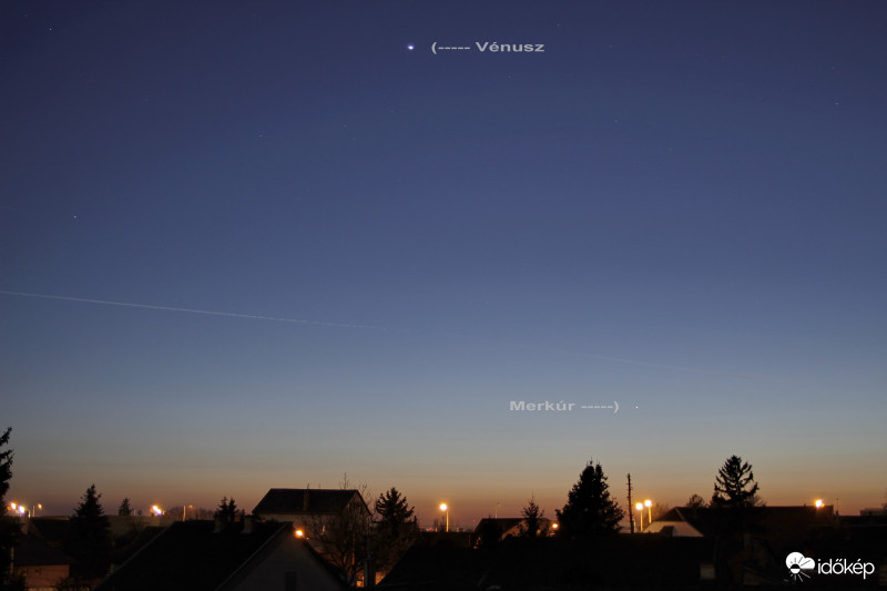 Bolygók az alkonyati égen.