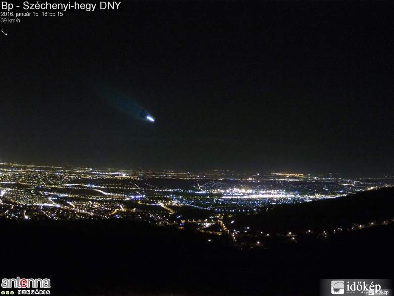 Tűzgömb Budapest felett