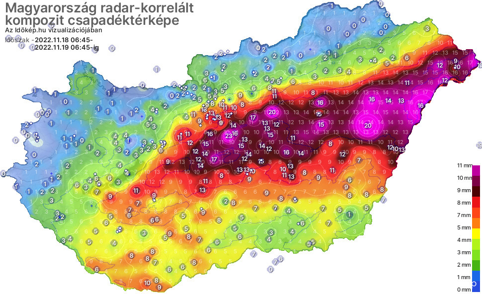 Ennyi esett az elmúlt egy napban