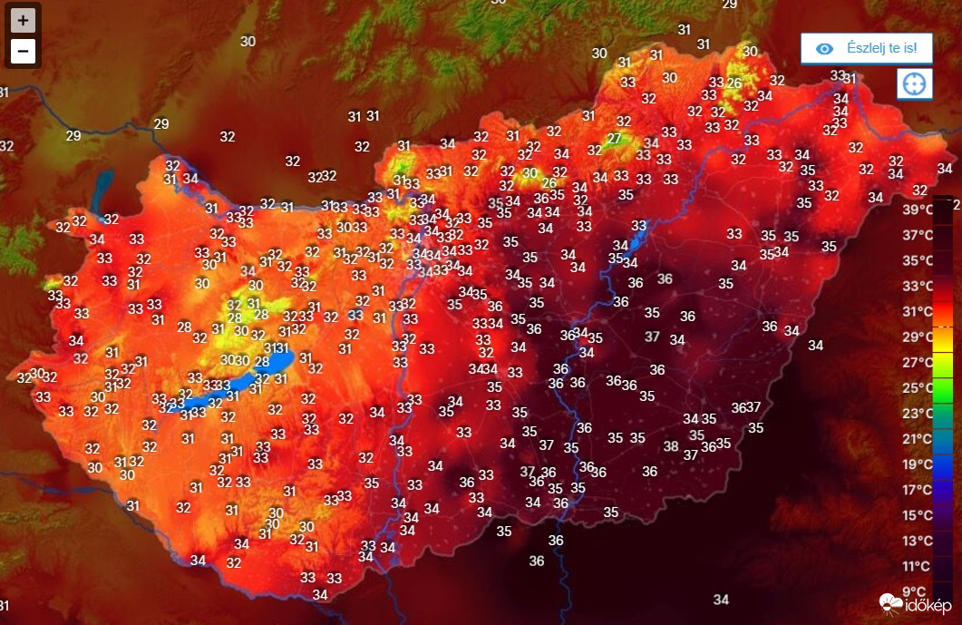 37 fok felett