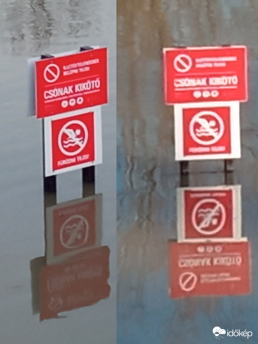 A Duna Budapestnél tegnap és ma 