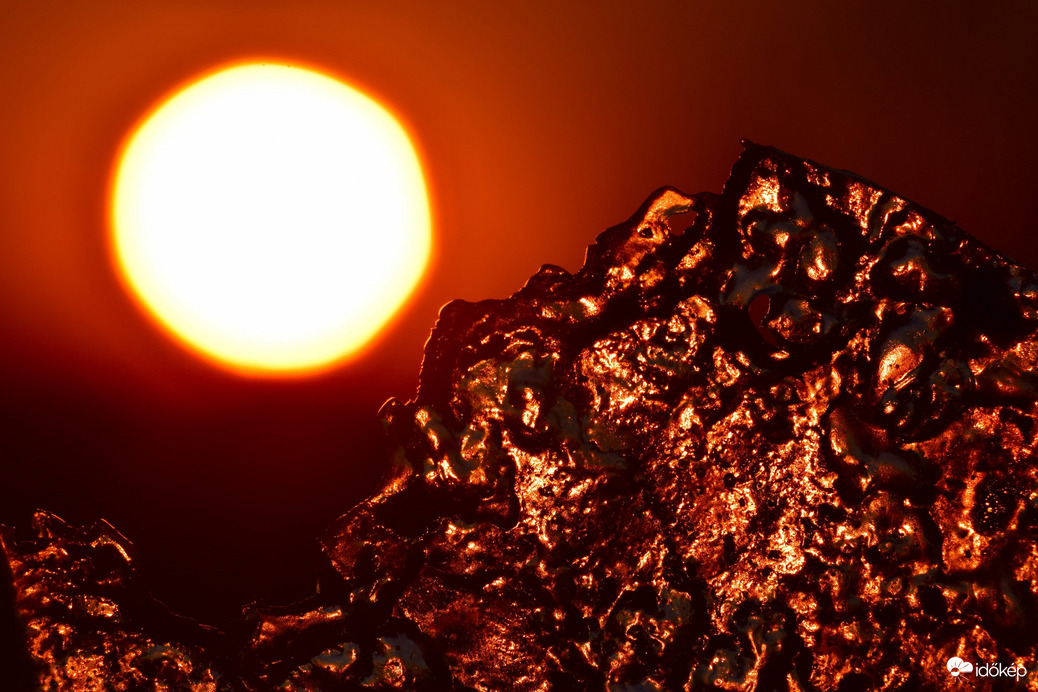 Jégtáblás napnyugta, Dévaványa.