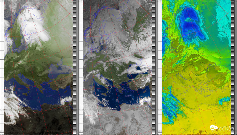 09:36 Felhővastagság, felhőfedettség, hőtérkép
