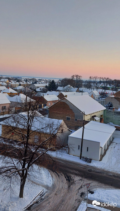 Mohács téli naplemente