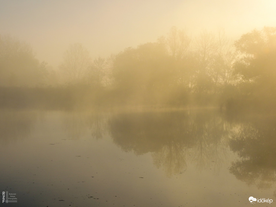 Ködös reggel a tiszalöki Kis-Tiszán