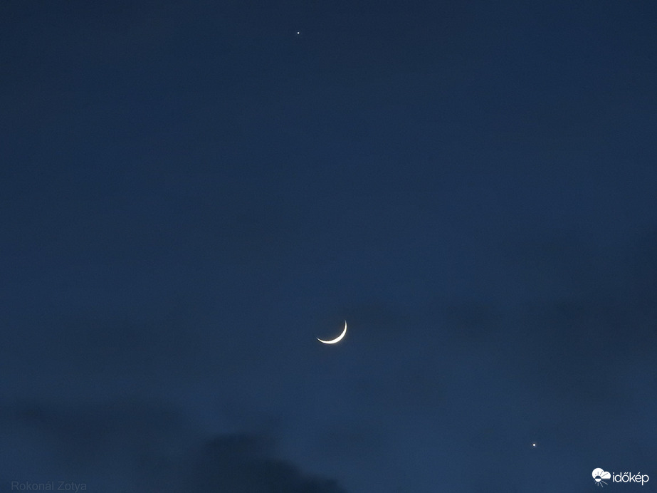 Vénusz-Hold-Jupiter hármas Tiszalökön