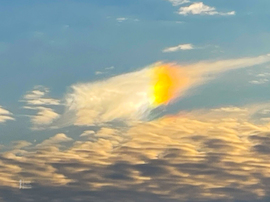 Irizáló felhők Tiszalök felett