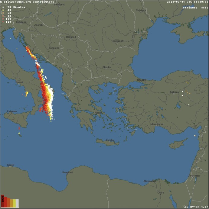 Térkép: Blitzortung.org
