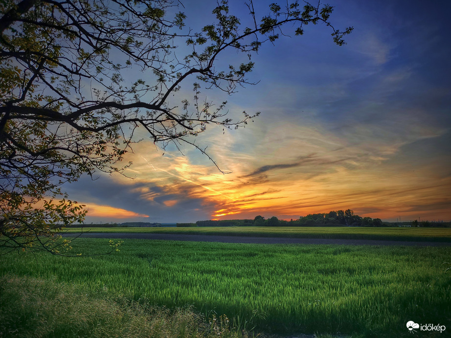 Hideg májusi naplemente a szántón
