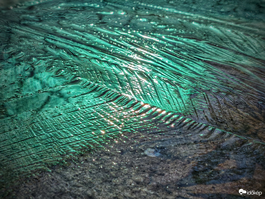 Jeges varázslatot megfestő nap fénye és színek