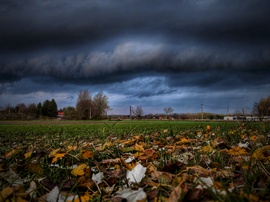 Novemberi levélszőnyegre érkező peremfelhő