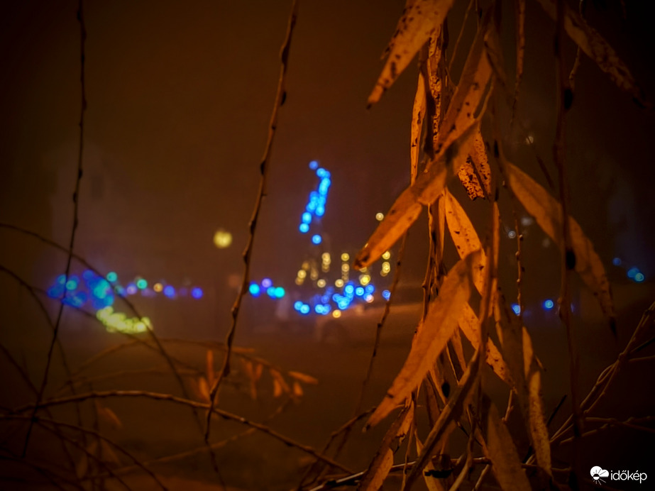 Ködbe tünedező karácsonyi fények