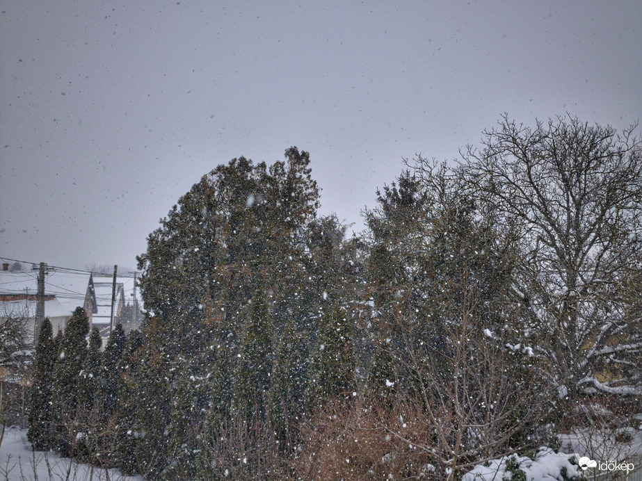 Délutáni szakadó hóesés