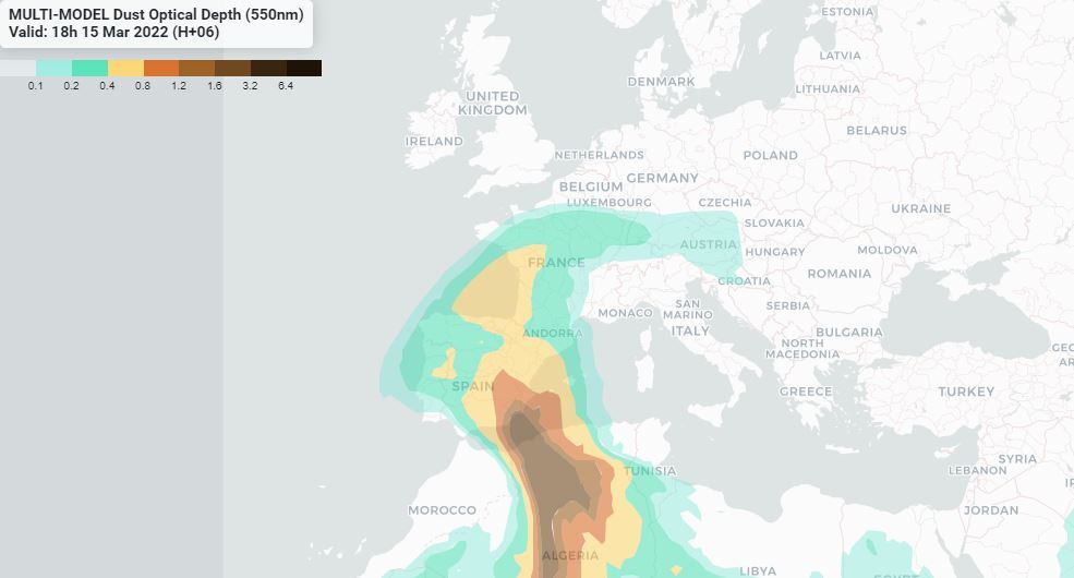 Szaharai por március 15-én Spanyolország fölött