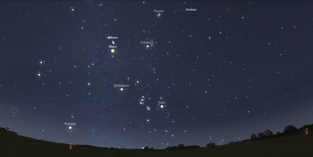 Stellarium szimuláció október 15-ére