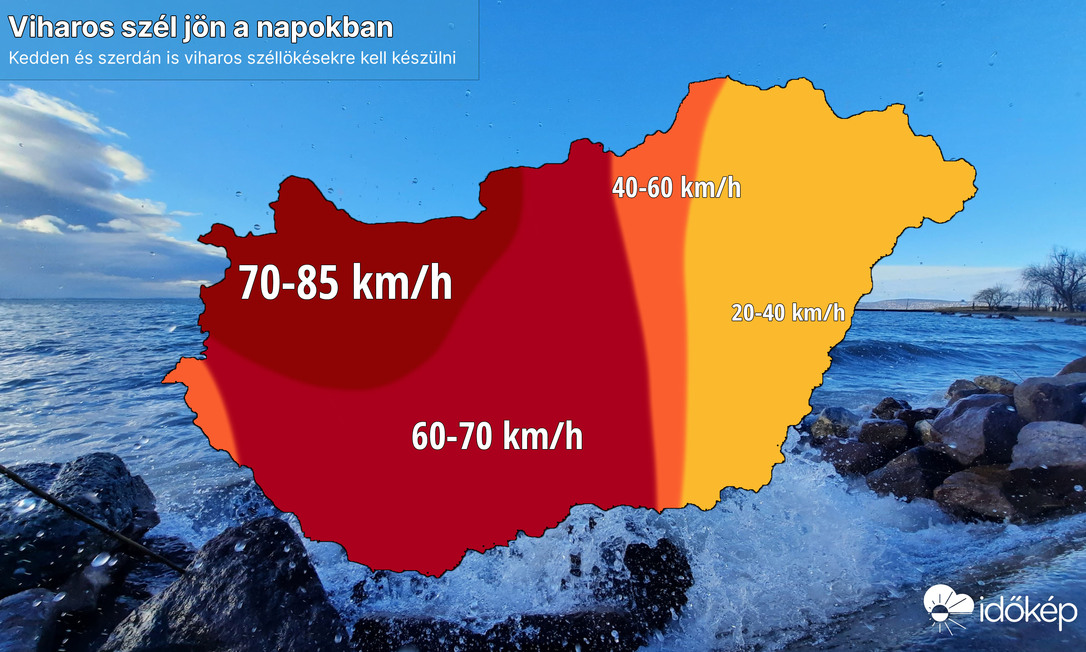 Kedden és szerdán is viharos szélre kell készülni