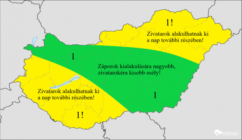 Zivatarok is kialakulhatnak még a nap folyamán