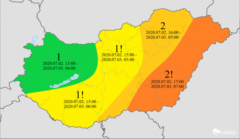 Hevesebb zivatarok, az ország keleti felén MKR esélyével