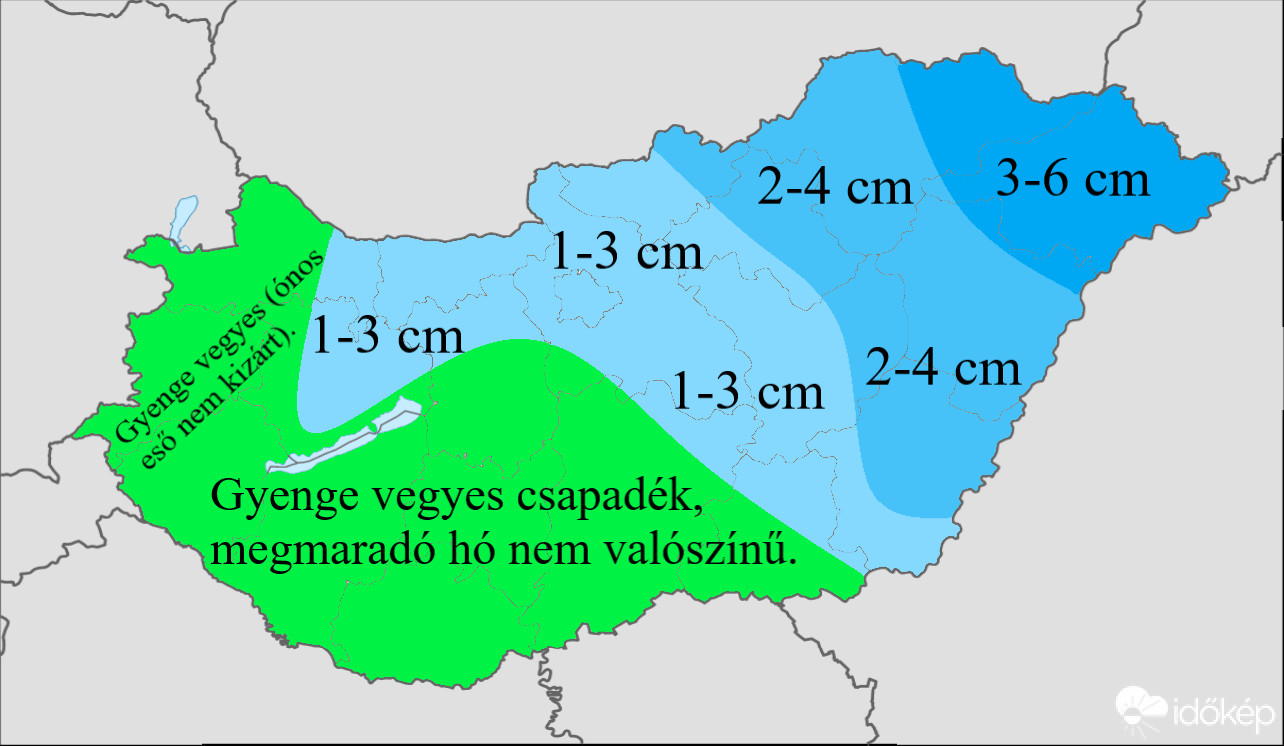 Északkeleten jelentősebbnek mondható havazás