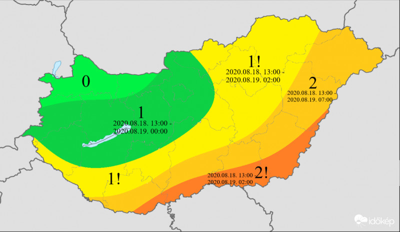 Hevesebb zivatarok az ország délkeleti harmadán