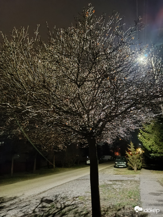Semmi hó,semmi dér-csak az utcai lámpa világítása...
