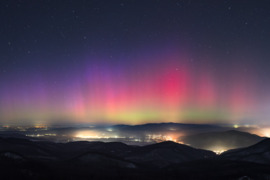 Látványos sarki fény, Dobogókőn fotózva (2)