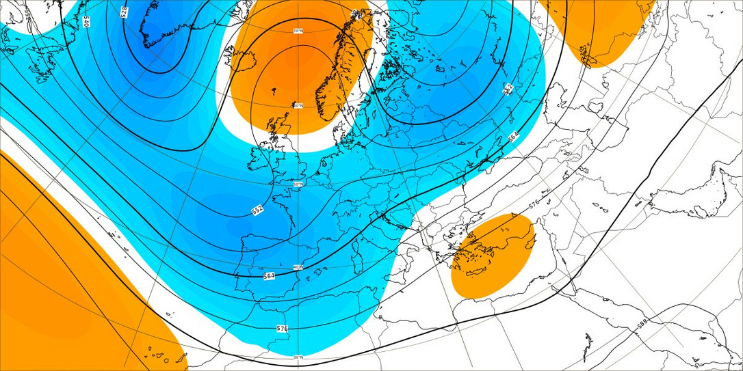 Sztratoszférából származó tartós nyomásszint növekedés lent is Skandináviától északra okt. 16- 22-ig. 