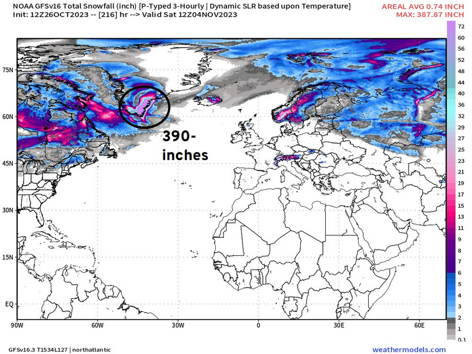 Grönland déli csücskén 9 nap alatt 10 méter hó esik. 