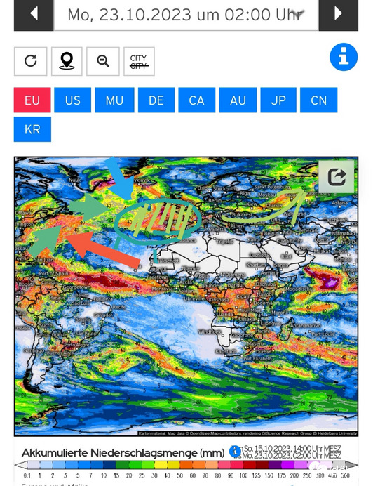 1 heti összesített csapadék 
