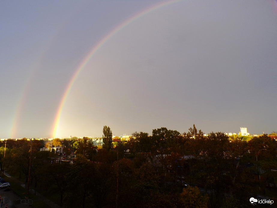 Szivárvány Debrecen felett ma este